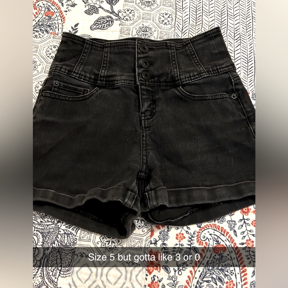 Black high waisted jean shorts